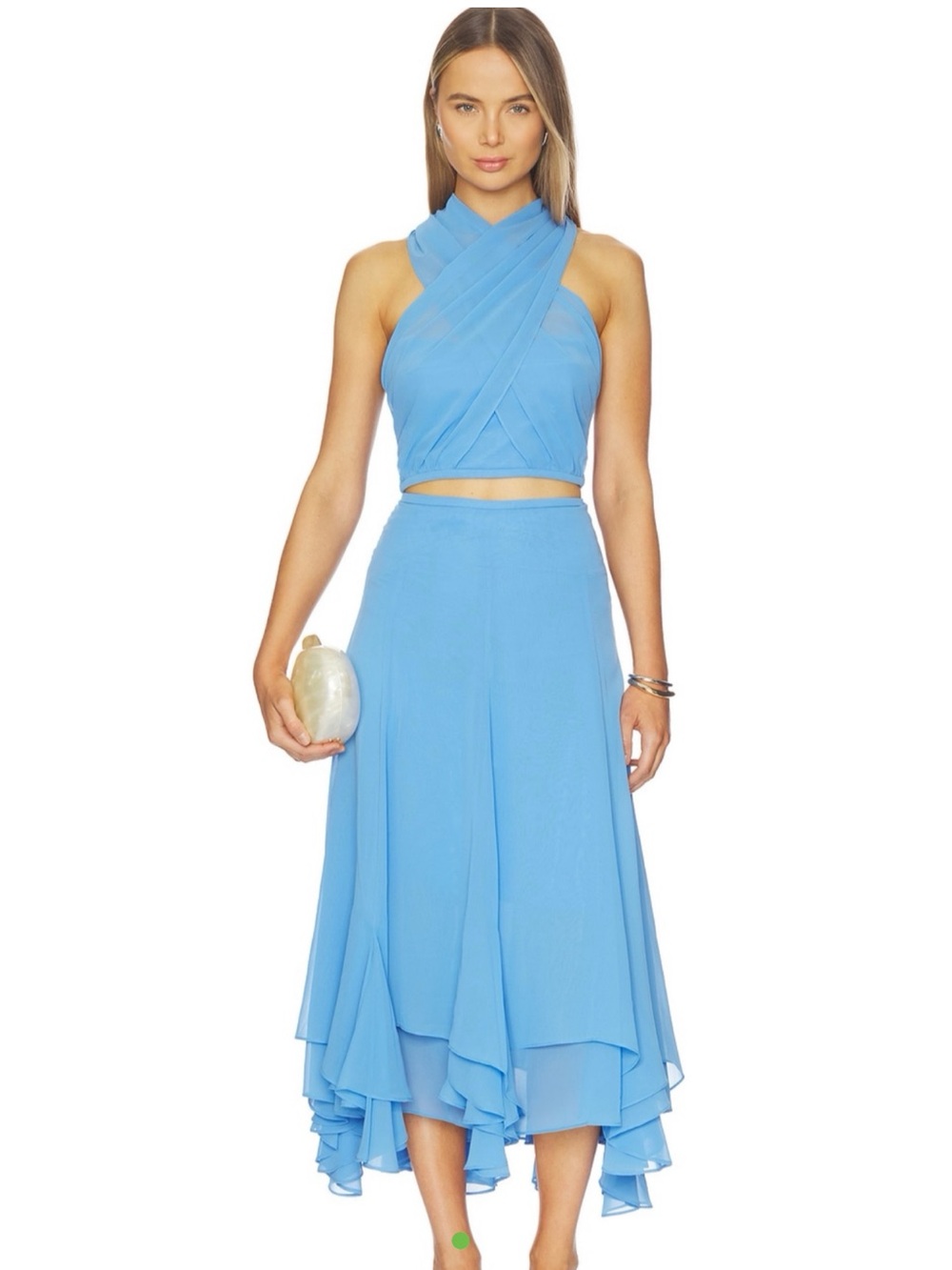 Amanda Uprichard Blue Skirt and Top Set